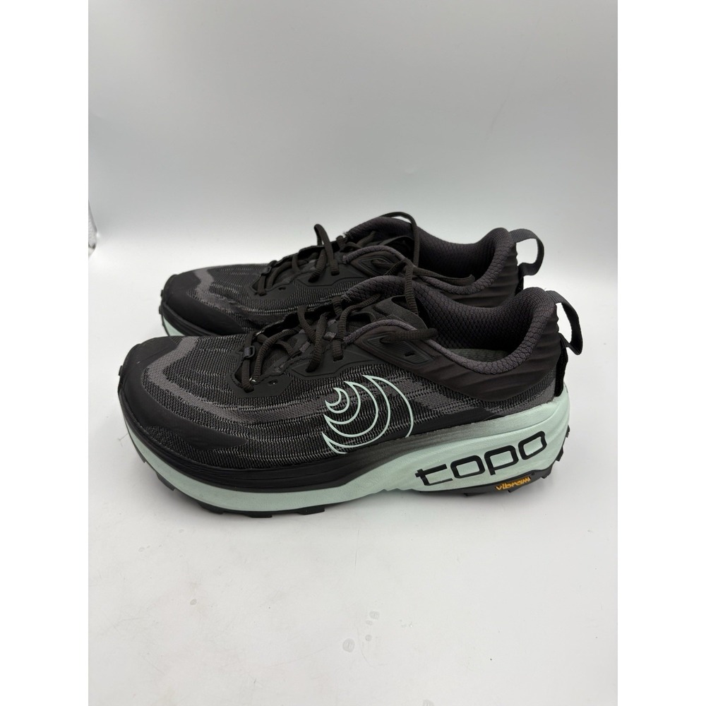 Topo Athletic Vista Mens Trail Running Sneakers Black Grey Size 9 Vibram Sole - Picture 3 of 11